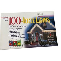 100 Indoor Outdoor Clear Icicle String Lights 10 feet - £11.93 GBP