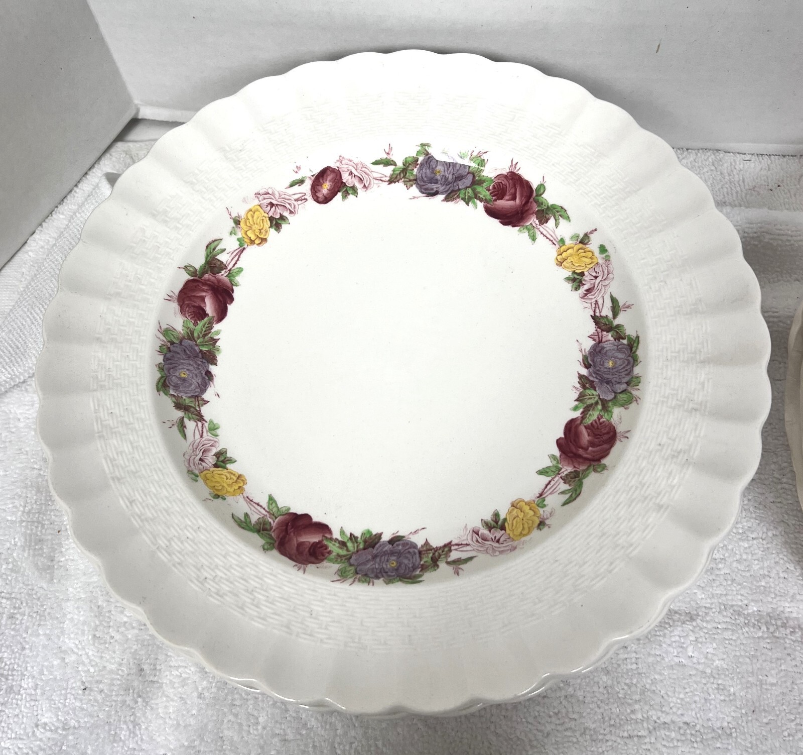 OLD Copeland Spode Rose Briar Basket Weave Rim Item image 4