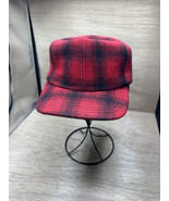 Amj Packfic Red Flannel Hat Ear Flap Made In USA Portland Oregon Md - $23.00 CAD