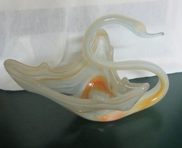 Vintage American Glass  Co Art Glass Swan  Centerpiece - $37.95