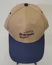 Vintage Branson Snapback Hat Cap HATS Tan &amp; Blue Truckers - £6.67 GBP