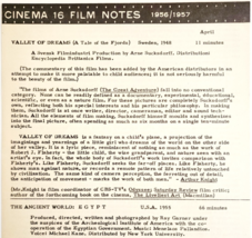 1957 Cinema 16 Film Notes Ancient Worlds Egypt Cops Buster Keaton Origin... - €34,33 EUR