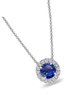 Sterling Silver Genuine or Simulated Gemstone and White Halo - £72.65 GBP