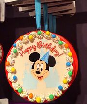 Disney Parks Mickey Mouse Happy Birthday Cake Holiday Christmas Ornament - $33.99