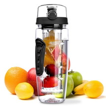 1000ml Water Fruit Bottle BPA Free Plastic Sport Fruit Infuser Water Bottles Wit - £10.42 GBP