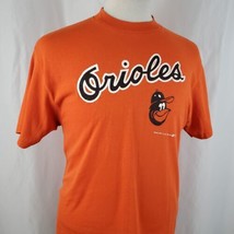 Baltimore Orioles Vintage 80&#39;s Trench T-Shirt Medium Orange Crew Single ... - £38.27 GBP