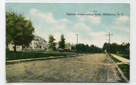 Highland Avenue Looking North Middletown New York 1910c postcard - £5.41 GBP