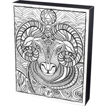 Primitives by Kathy Aries Ram Colorable Wall Art - Zodiac Color a Sign - £10.05 GBP