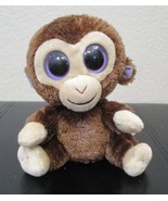 Ty Beanie Boos Coconut the Chimpanzee Big Purple Solid Eyes 6&quot;  NO TAG - $170.26 MXN