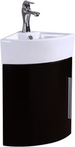 Myrtle Corner Wall Mount Vanity Sink 16.5&quot; W Compact White Heavy Duty Grade A - £343.74 GBP