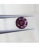 DARK PURPLE DIAMOND LOOSE GEM ROUND CUT HEAT TREATED GENUINE FACETED NAT... - $133.60