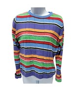 VTG 90&#39;s Susan Bristol Womens Small Sweater Pullover Stripe Red Orange G... - $37.40 CAD