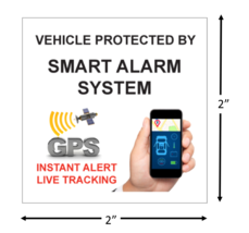 Vehicle Smart Car Alarm System + GPS Theft Warning Stickers / 6 Pack + F... - £4.21 GBP