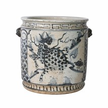 Vintage Style Blue and White Kylin Porcelain Orchid Pot - £182.56 GBP