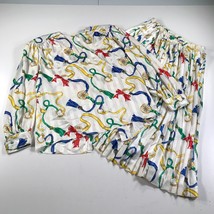 Vintage Evan Picone Shirt Skirt Set 14 16 Ropes Ties Knots Nautical Ships White - £43.94 GBP