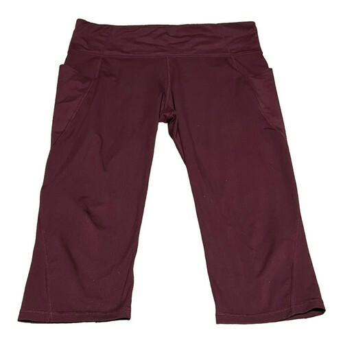 Xersion High Rise Capri Anti-odor Leggings Size XXL Maroon Pockets Workout - $12.99