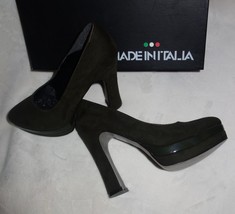 Made in Italia Platform Pumps OLIVE Suede shoes  Size 35 us 4.5 new - $120.62