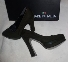 Made in Italia Platform Pumps OLIVE Suede shoes  Size 35 us 4.5 new - $54.28