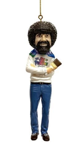 Bob Ross Painter Christmas Tree Ornament Kurt Adler Hand Painted 5” New Nwt