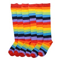 Angelina 12 Pair Dozen Girls Kids Toddler Knee High Socks Rainbow Striped 2540 - £14.15 GBP+