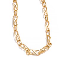 Yhpup New Stainless Steel Statement Chain Choker Necklace Bracelet Charms Golden - £23.90 GBP