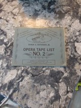 OPERA TAPE LIST NO. 2 BYRON G. HATHAWAY, JR. BOOK RARE VTG  - £7.79 GBP