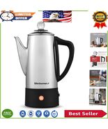Elegant 6-Cup Electric Percolator with Cool-Touch Handle &amp; Brew Progress... - $1,382.43 MXN