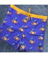 Neff Swim Trunks Frog Wizard Print Purple Orange Drawstring Mens Size M - $16.99