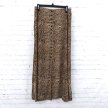 Briggs New York Skirt Womens Large Animal Print Long Slinky Faux Button ... - £27.90 GBP