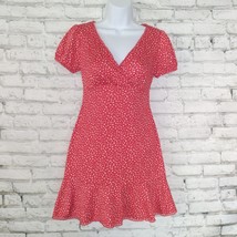 City Studio Dress Womens XS Red White Polka Dot Short Sleeve V Neck Mini... - £17.22 GBP