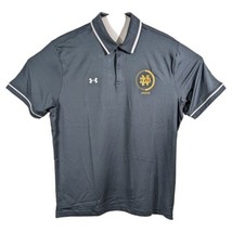 Notre Dame Short Sleeve Polo Shirt Under Armour Mens Large Gray Under Ar... - £30.43 GBP