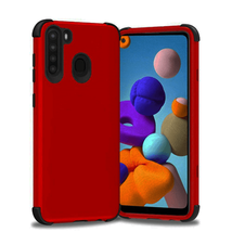 For Samsung A21 King Dual Layer Tough Hybrid Case RED - £6.84 GBP