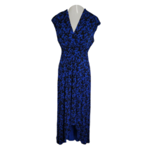 Apt. 9 Cute Asymmetrical Sleeveless Dress ~ Sz M ~ Blue &amp; Black ~ Stretchy - £20.80 GBP