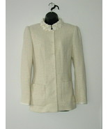 NWT ELIE TAHARI Madelena Tweed Jacket 42/6 Cream Ivory Wool - $89.99