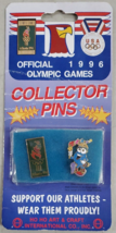 USA Official 1996 Olympic Games Atlanta Collectors Pins Set Izzy &amp; Torch - £11.82 GBP