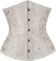 Steampunk Corset Off White Jacquard Brocade Lace Up Costume Accessories 2XL - £28.81 GBP