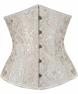 Steampunk Corset Off White Jacquard Brocade Lace Up Costume Accessories 2XL - $36.63