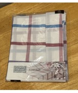VTG JC Penney Round Tablecloth 80s Checked White 70&quot; Round Monterey Pink... - $364.46 MXN