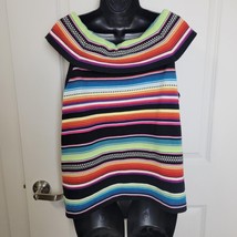 Lauren Ralph Lauren Sz L Linen/Cotton Sleeveless Sweater Top Striped Dro... - £14.23 GBP