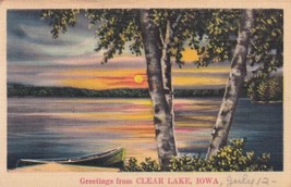 Clear Lake Iowa IA Greetings From 1943 to Winfield KS Postcard D12 - £2.26 GBP