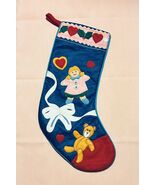 Vintage 1990s Perjinkities Christmas stocking colorful felt with appliqu... - $14.00