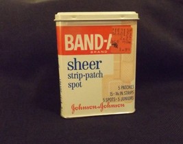 Vintage Johnson &amp; Johnson Band-Aid Box, Metal, Mid-Century #4901 - £23.90 GBP