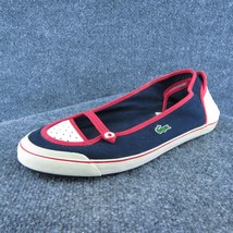 Lacoste Mouette Women Flat Shoes Blue Fabric Slip On Size 11 Medium - $27.72