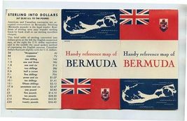 Handy Reference Map of The Bermuda Islands + Sterling to Dollars Chart - $11.88