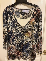Women’s Multicolor BFA Classics 3/4 Length Sleeve Top, Sz M - $7.00