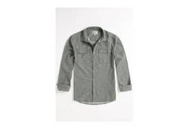 MEN&#39;S GUYS WESC ERNST SNAP BUTTON-UP FLANNEL BUTTON  SHIRT FADED GREEN N... - £34.26 GBP