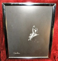 Framed Signed Black & White Print Baby Crying Casandra - $18.00