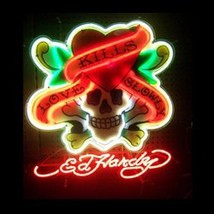 Don Ed Hardy Love Kills Slowly Neon Light Sign 20&quot; x 18&quot; - £548.40 GBP