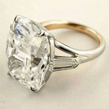 4CT Cuscino Diamante Solitario Creato IN Laboratorio Donna Anello 14K Oro Bianco - £96.61 GBP