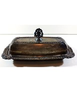 Vintage Home Decorators Inc SILVER PLATED BUTTER DISH With Lid and Glass... - $21.84